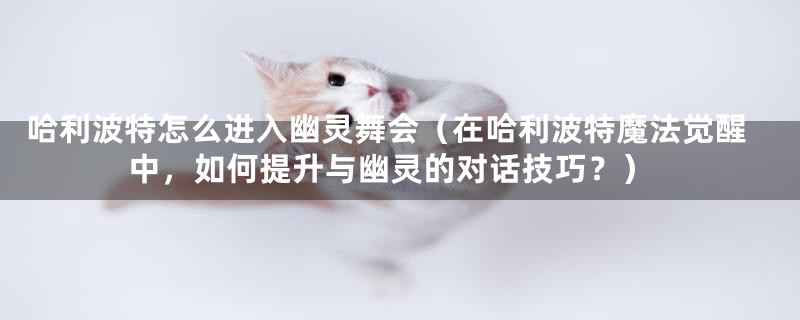 哈利波特怎么进入幽灵舞会(在哈利波特魔法觉醒中,如何提升与幽灵的对话技巧?)