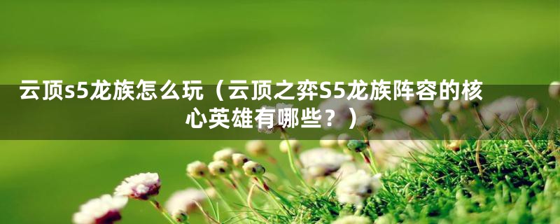 云顶s5龙族怎么玩(云顶之弈S5龙族阵容的核心英雄有哪些?)