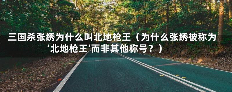 三国杀张绣为什么叫北地枪王(为什么张绣被称为‘北地枪王’而非其他称号?)
