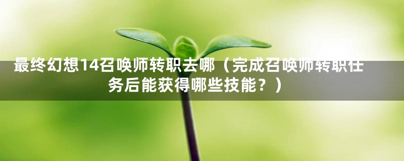 最终幻想14召唤师转职去哪(完成召唤师转职任务后能获得哪些技能?)