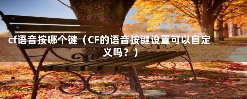 cf语音按哪个键(CF的语音按键设置可以自定义吗?)