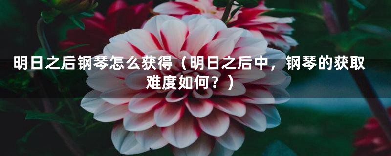 明日之后钢琴怎么获得(明日之后中,钢琴的获取难度如何?)