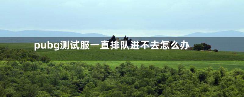 pubg测试服一直排队进不去怎么办