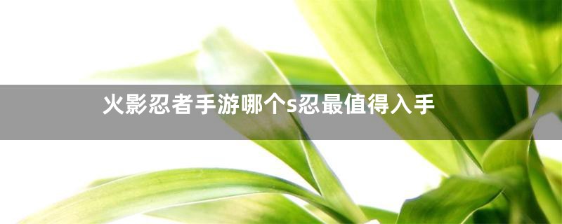 火影忍者手游哪个s忍最值得入手