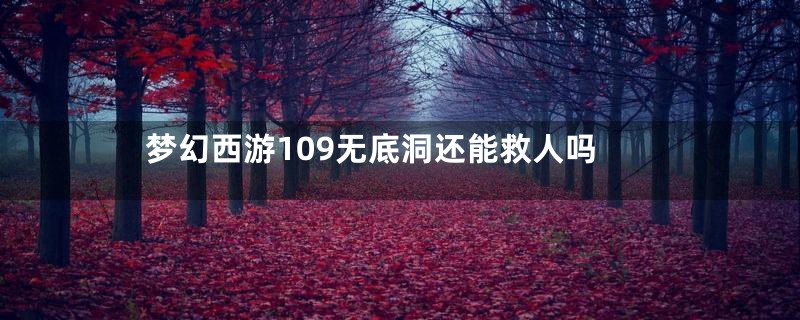梦幻西游109无底洞还能救人吗
