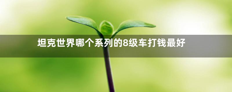 坦克世界哪个系列的8级车打钱最好