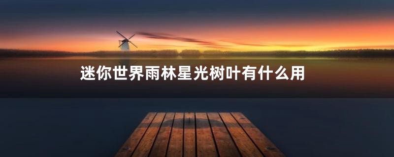 迷你世界雨林星光树叶有什么用