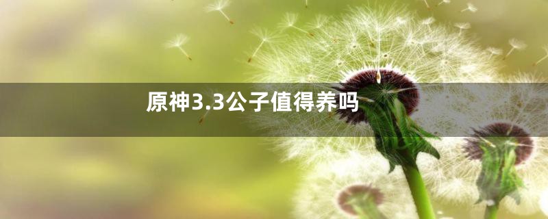原神3.3公子值得养吗