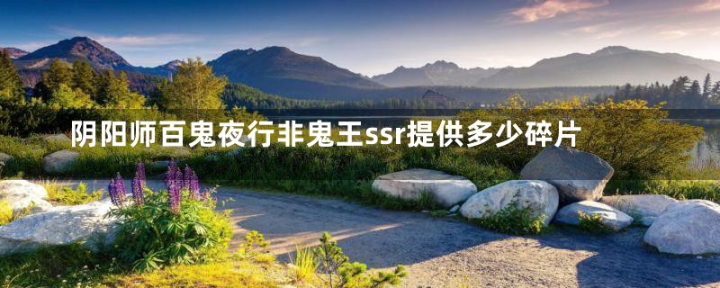 阴阳师百鬼夜行非鬼王ssr提供多少碎片