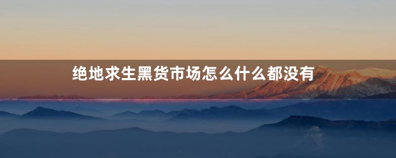 绝地求生黑货市场怎么什么都没有