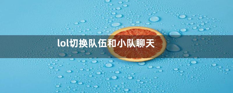 lol切换队伍和小队聊天