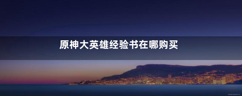 原神大英雄经验书在哪购买