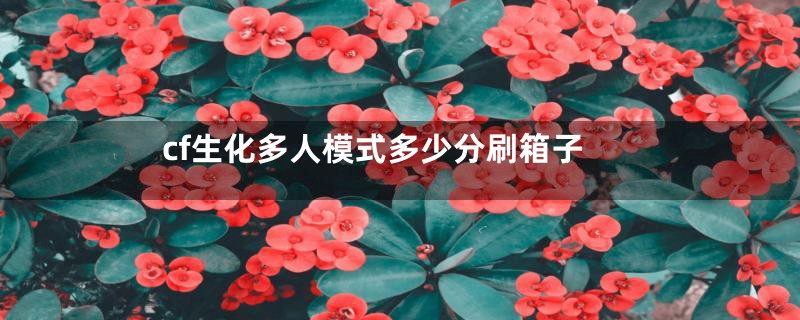cf生化多人模式多少分刷箱子