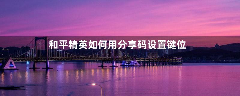 和平精英如何用分享码设置键位