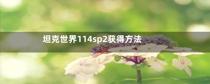 坦克世界114sp2获得方法