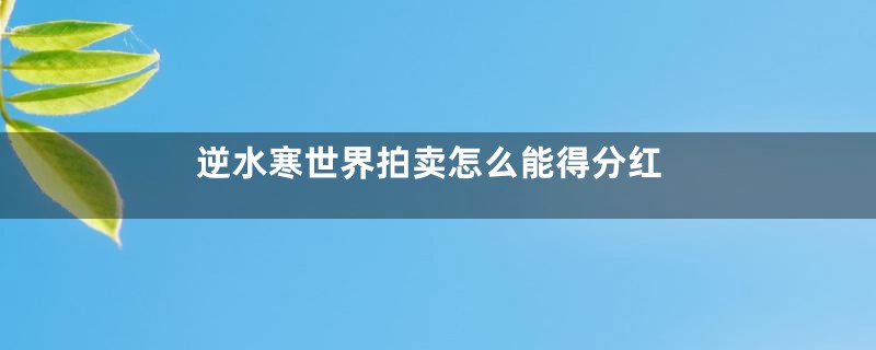 逆水寒世界拍卖怎么能得分红