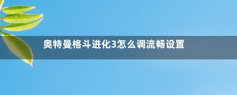 奥特曼格斗进化3怎么调流畅设置