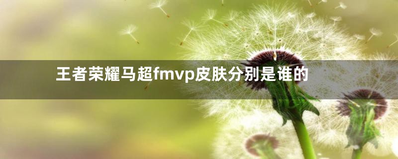 王者荣耀马超fmvp皮肤分别是谁的