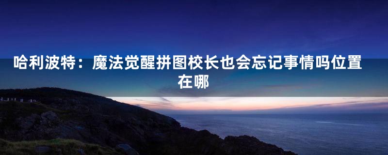 哈利波特：魔法觉醒拼图校长也会忘记事情吗位置在哪