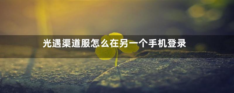 光遇渠道服怎么在另一个手机登录