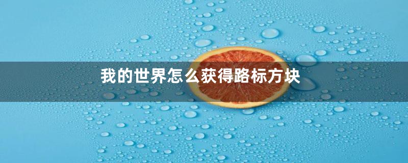 我的世界怎么获得路标方块