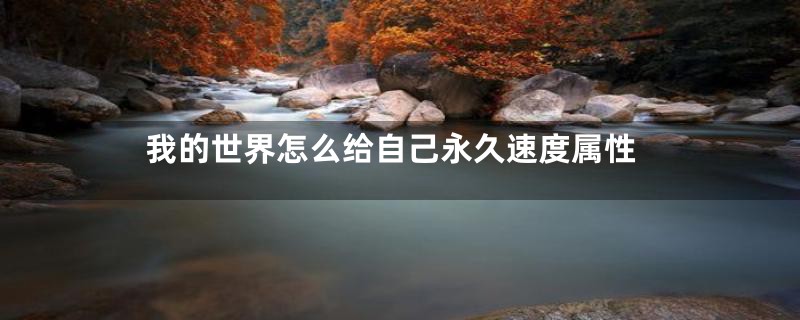 我的世界怎么给自己永久速度属性