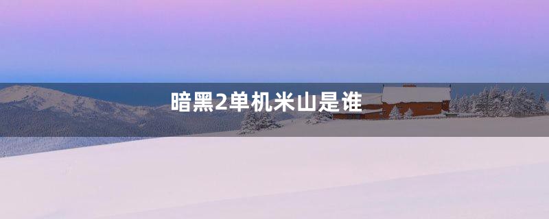 暗黑2单机米山是谁