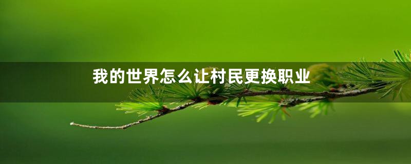 我的世界怎么让村民更换职业