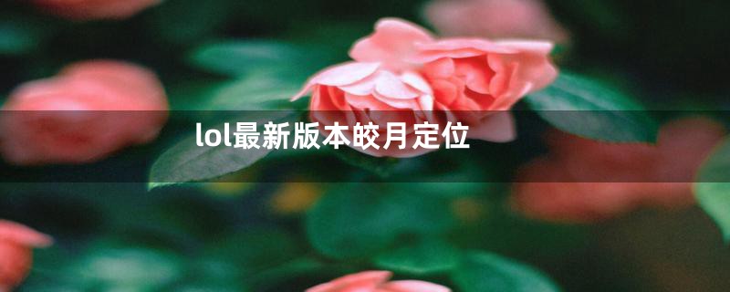 lol最新版本皎月定位