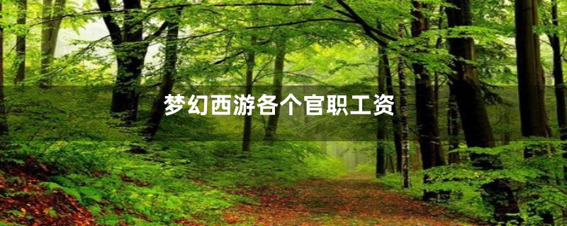 梦幻西游各个官职工资