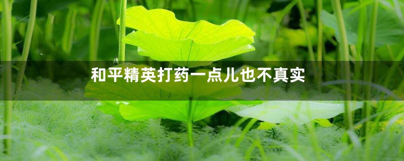 和平精英打药一点儿也不真实
