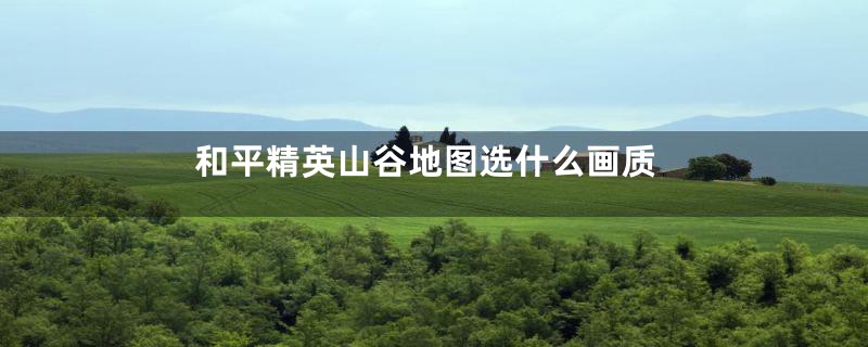 和平精英山谷地图选什么画质