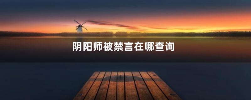 阴阳师被禁言在哪查询