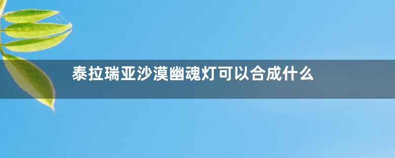 泰拉瑞亚沙漠幽魂灯可以合成什么