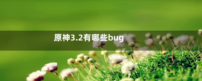原神3.2有哪些bug