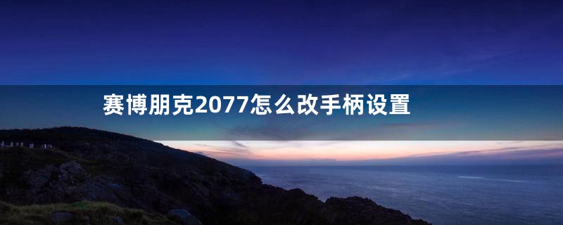 赛博朋克2077怎么改手柄设置