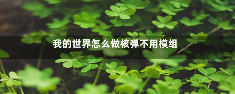 我的世界怎么做核弹不用模组