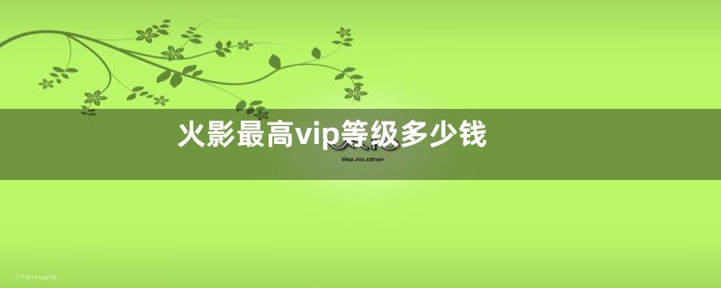 火影最高vip等级多少钱