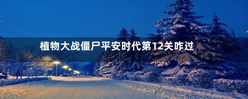 植物大战僵尸平安时代第12关咋过