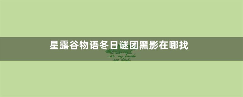 星露谷物语冬日谜团黑影在哪找