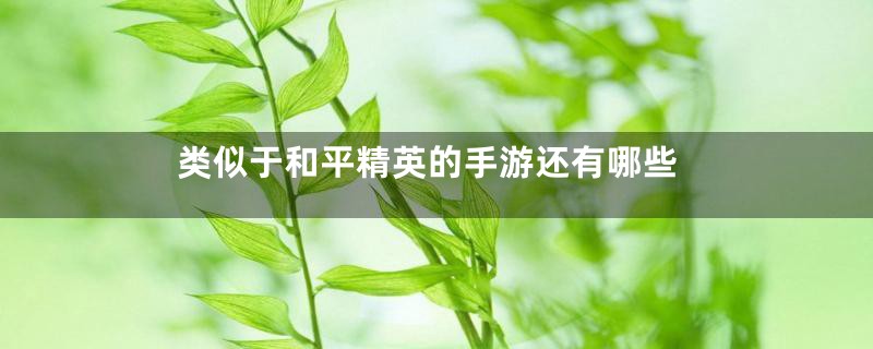 类似于和平精英的手游还有哪些