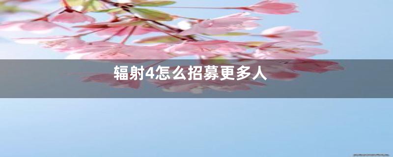 辐射4怎么招募更多人