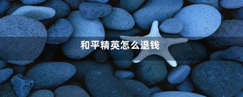 和平精英怎么退钱