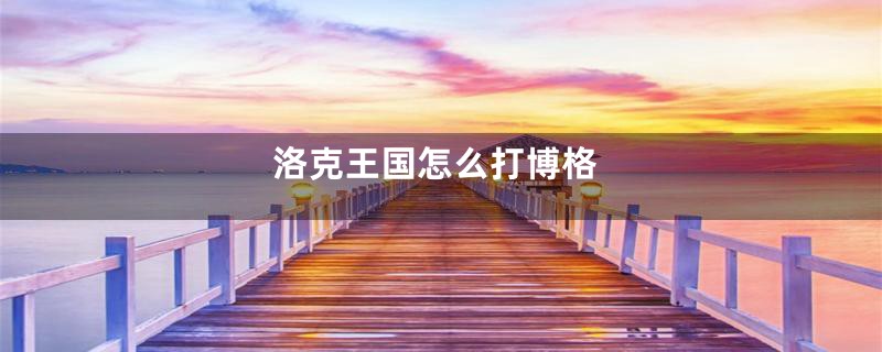 洛克王国怎么打博格