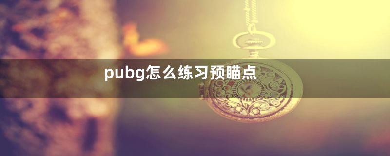 pubg怎么练习预瞄点