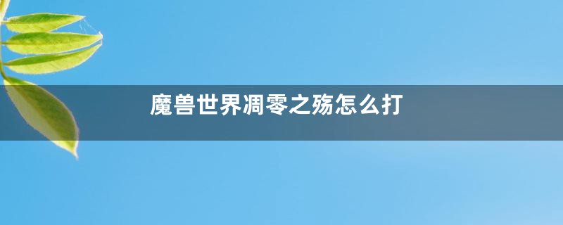 魔兽世界凋零之殇怎么打