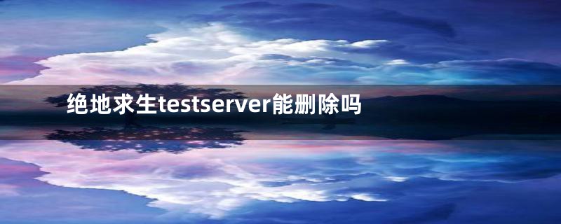 绝地求生testserver能删除吗
