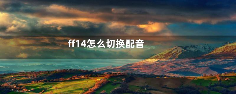 ff14怎么切换配音