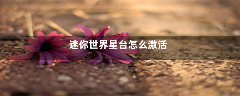 迷你世界星台怎么激活