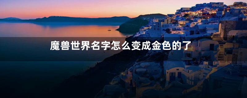 魔兽世界名字怎么变成金色的了